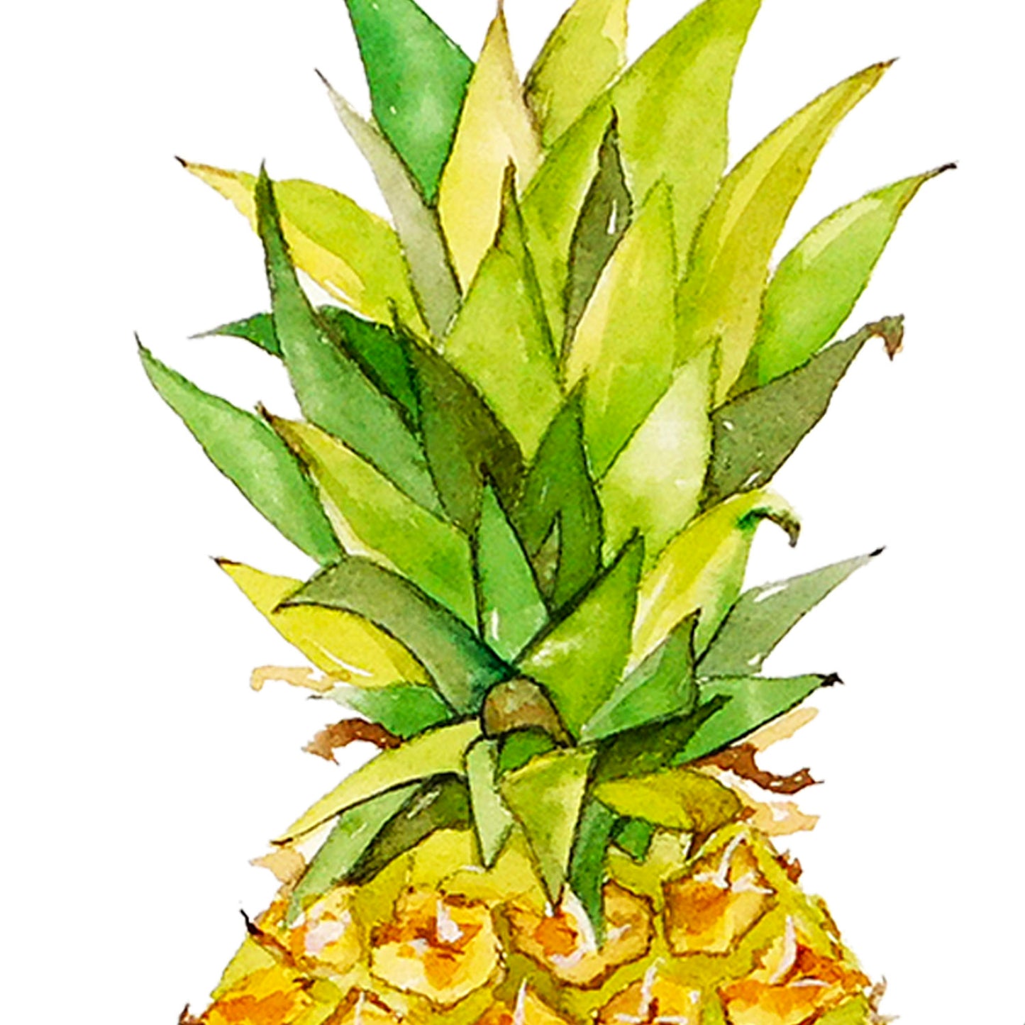 Pineapple Watercolor Painting on Wood Block - Flamingo Shores - Original Art for Home Decor and Gifts