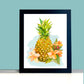 Pineapple Watercolor Print Art - Flamingo Shores - Original Art for Home Decor and Gifts