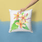 Plumeria Flower Tropical Theme 16x16 Pillow - Flamingo Shores - Original Art for Home Decor and Gifts