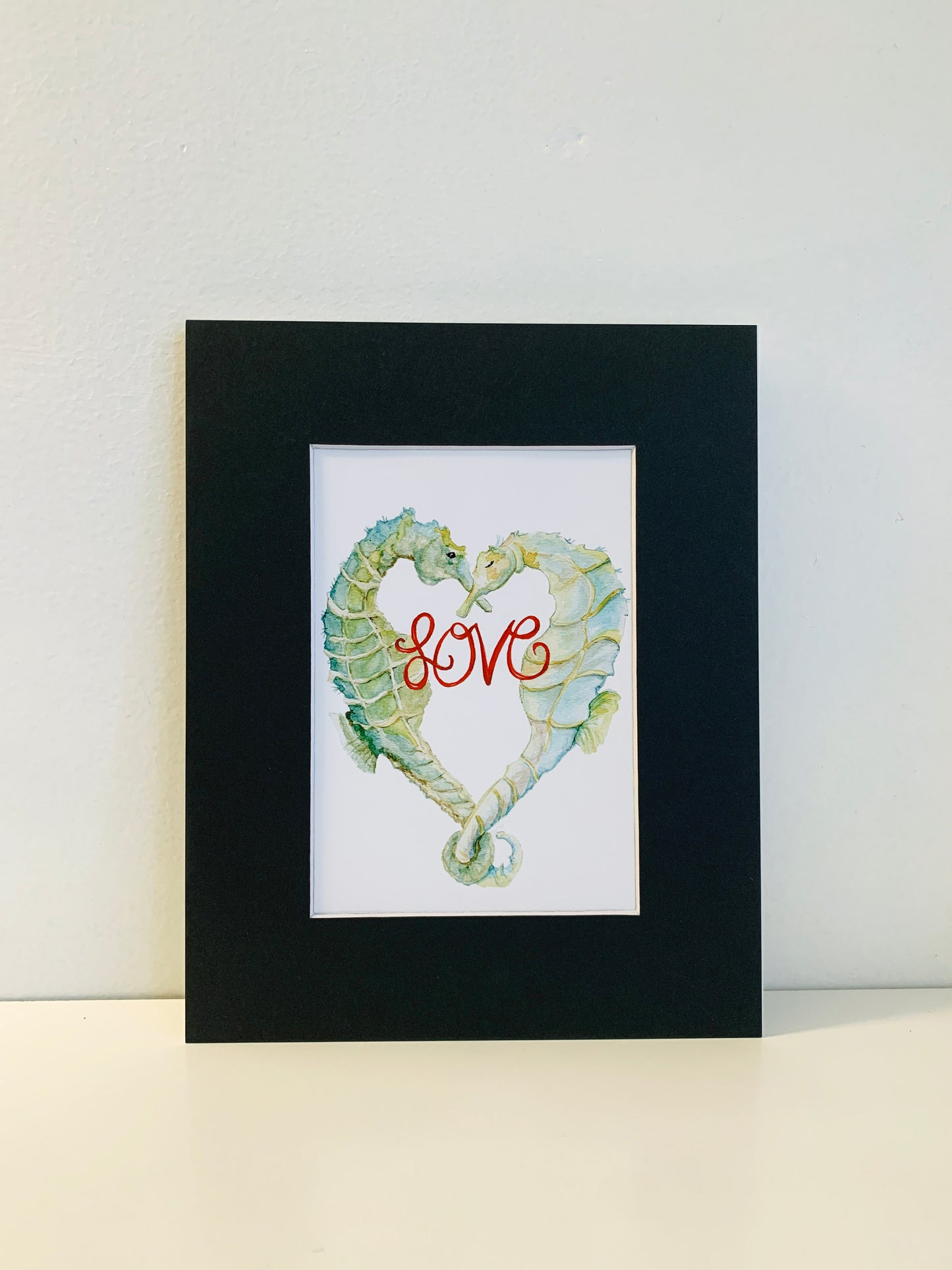 Seahorse Heart with Love - Flamingo Shores - Original Art for Home Decor and Gifts