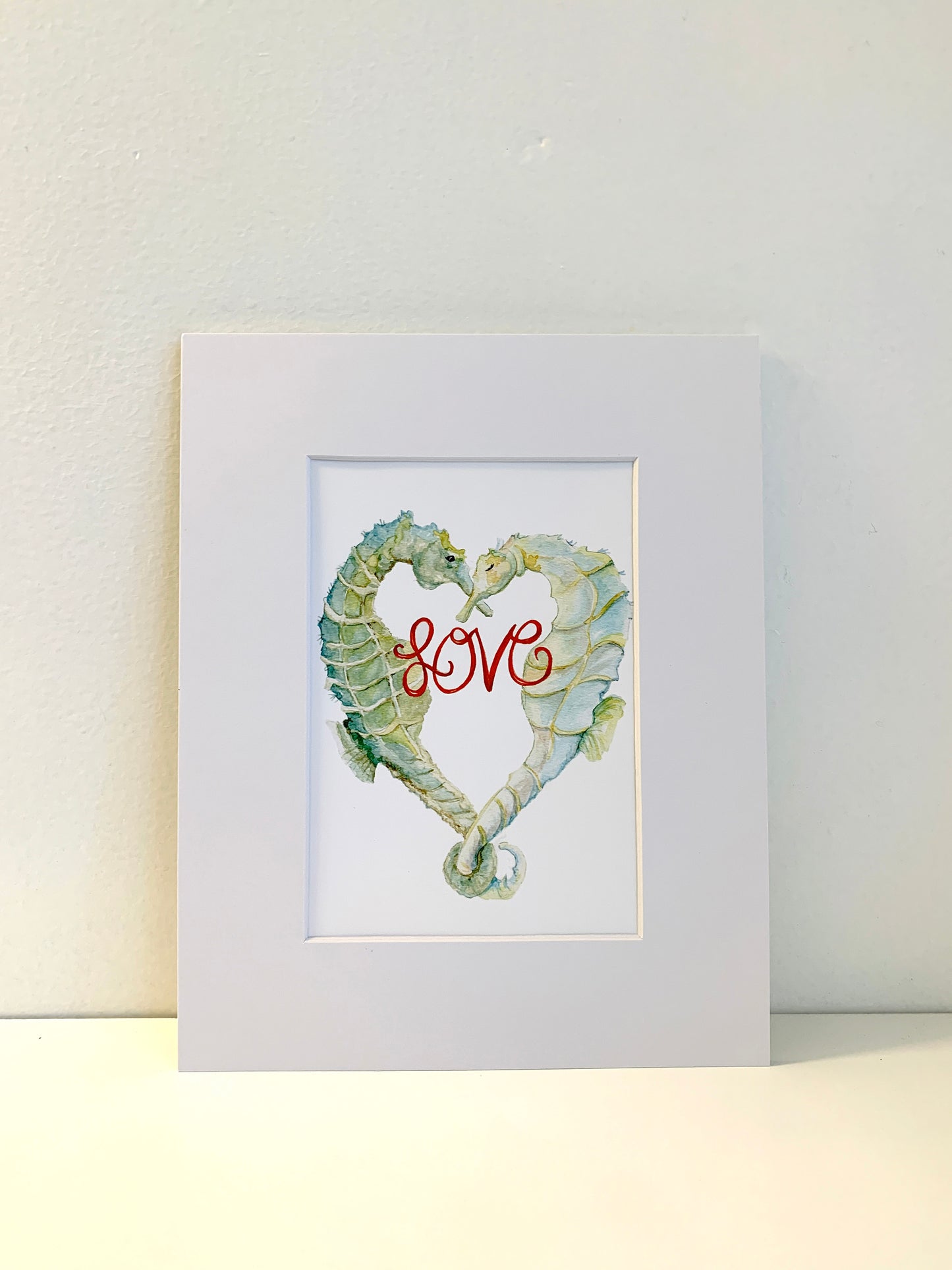 Seahorse Heart with Love - Flamingo Shores - Original Art for Home Decor and Gifts