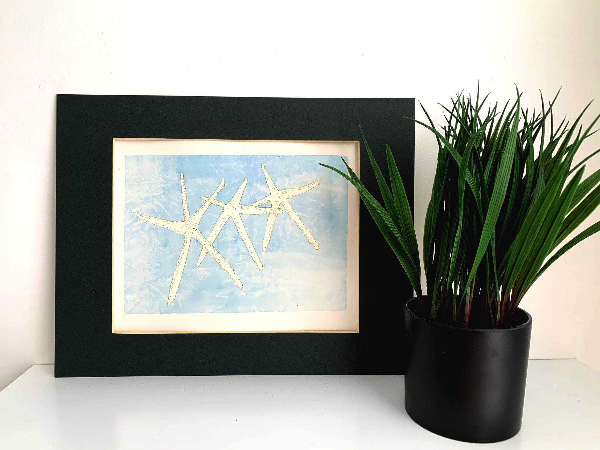 Group of Starfish Watercolor Print Art - Flamingo Shores - Original Art for Home Decor and Gifts