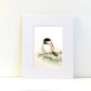 Chickadee Bird Watercolor Art Print in Mat or Frame - Flamingo Shores - Original Art for Home Decor and Gifts