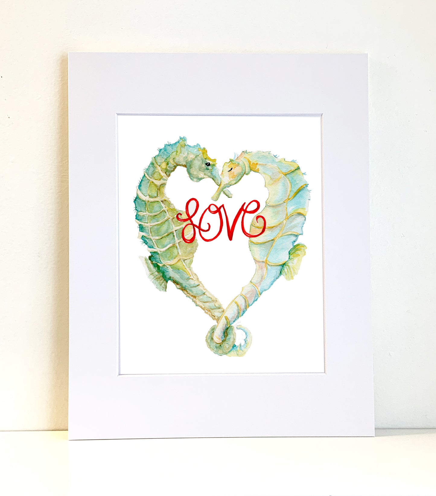 Seahorse Heart with Love - Flamingo Shores - Original Art for Home Decor and Gifts