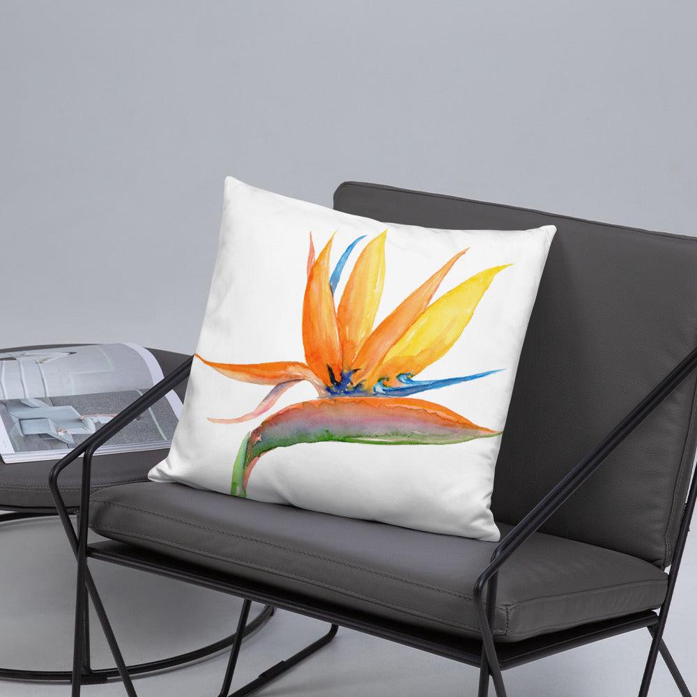 Bird of Paradise 18x18 pillow with zipper - Flamingo Shores - Original Art for Home Decor and Gifts