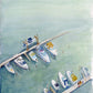 boat illustration of marina art