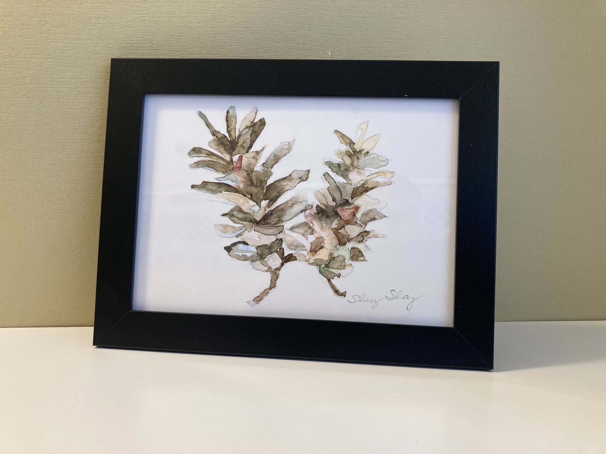 Pine Cone Watercolor Print Art - Flamingo Shores - Original Art for Home Decor and Gifts